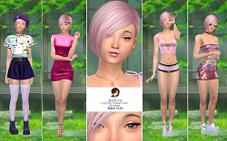 Miko Ojo realm of oblivion - asian girls custom character Sims 4 CAS outfit preview - thumbnail