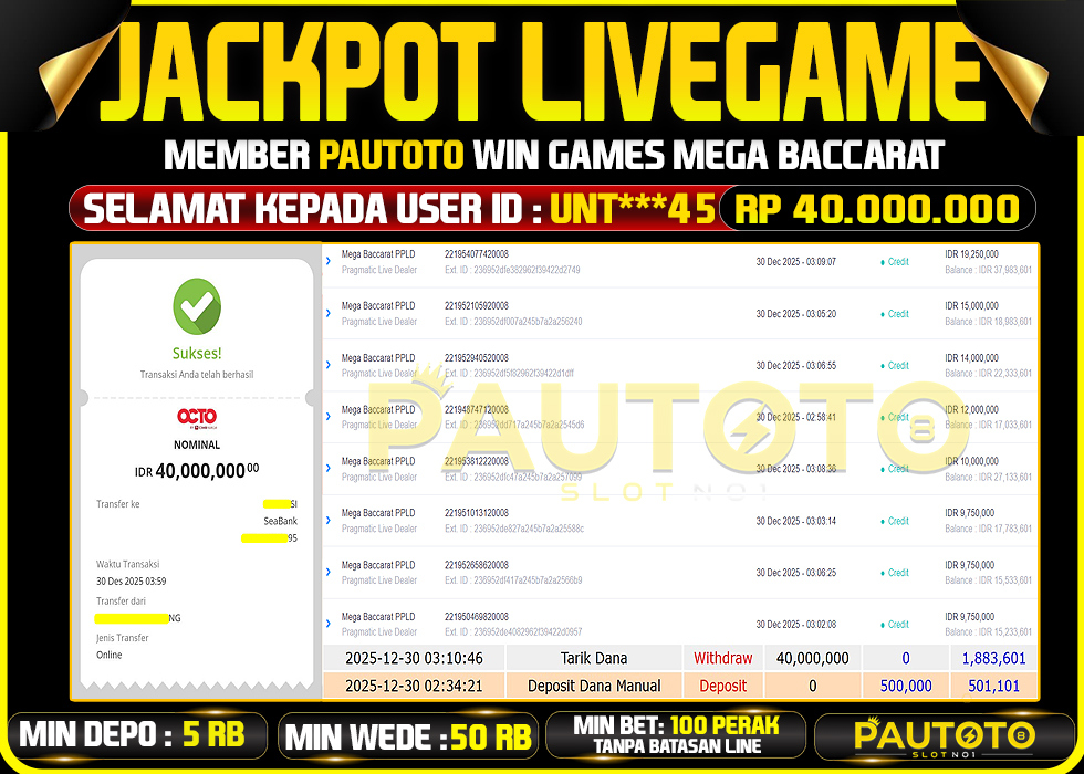 BUKTI JACKPOT LUNAS PAUTOTO