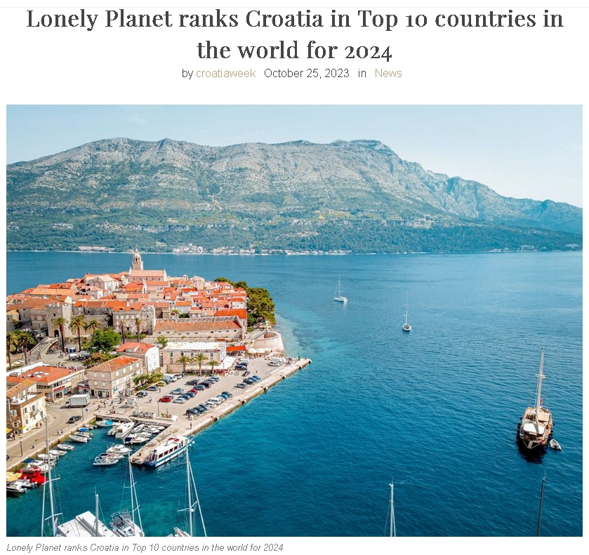 Lonely Planet ranks Croatia in Top 10 countries in the world for 2024 Screenshot-15234