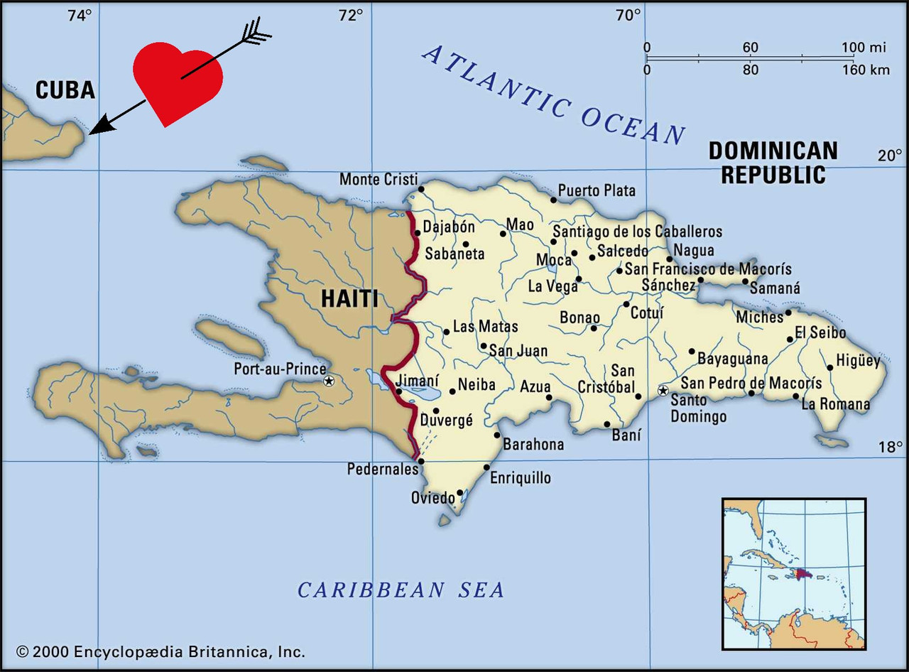 Dominican Republic Haiti heart