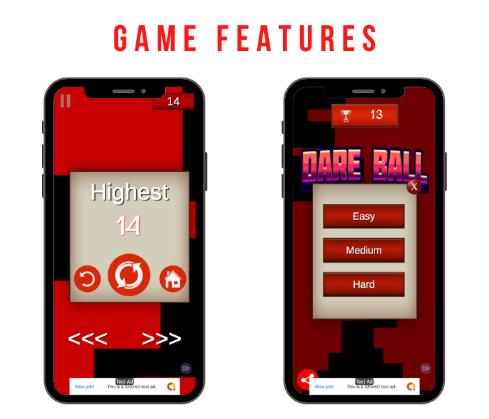 Dare Ball - Endless Addictive Android Game Template + Admob