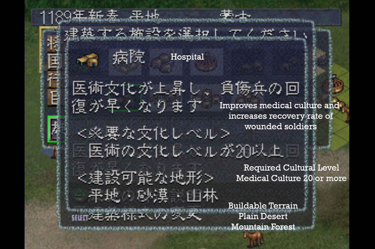 Genghis Khan IV - Building Hospital Detailed Description