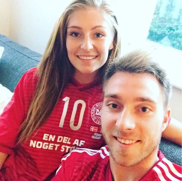 Eriksen with his girlfriend Sabrina