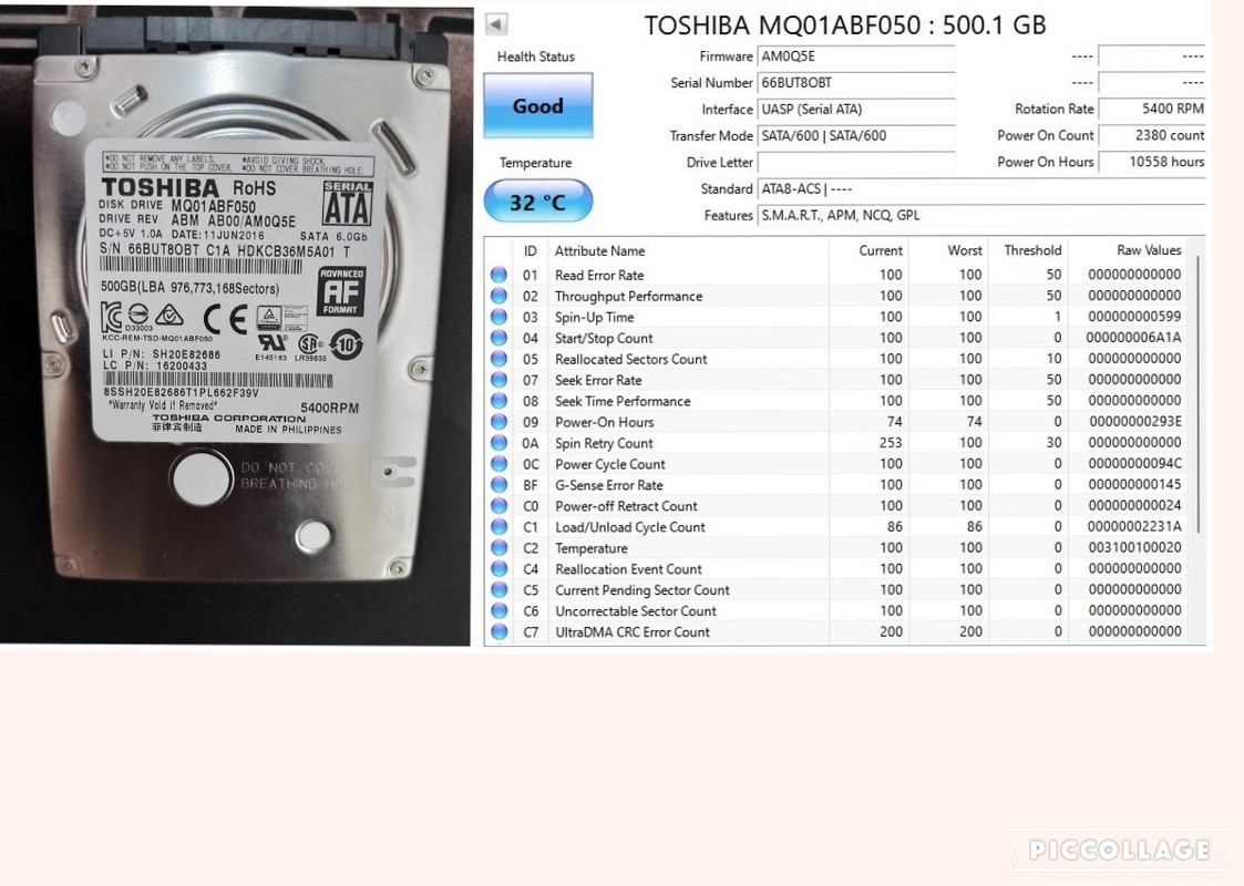 1Toshiba 500GB