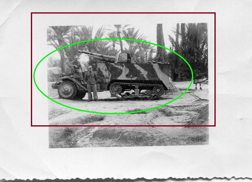 FOTO Panzer Spähwagen HALBKETTE Camo Tarnung mit Geschütz in AFR