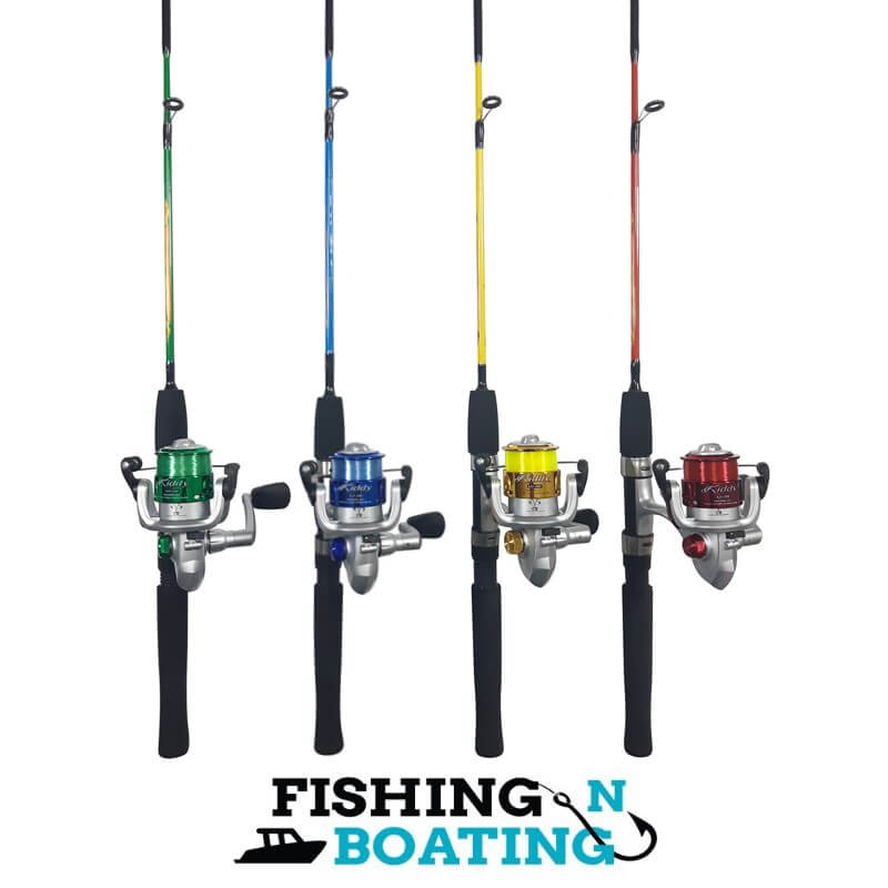 green fishing rod and reel