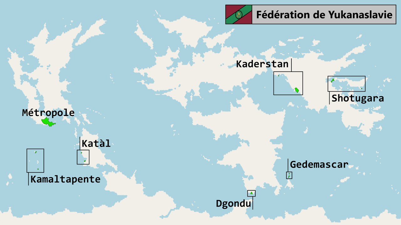 Carte de la fédération de la Yukanaslavie