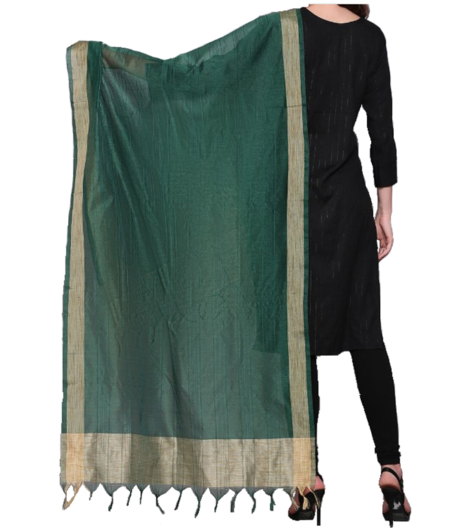 Chanderi Dupatta Gold Toned Striped with Zari Veil Stole Neck Scarf For Women's - Picture 40 of 46