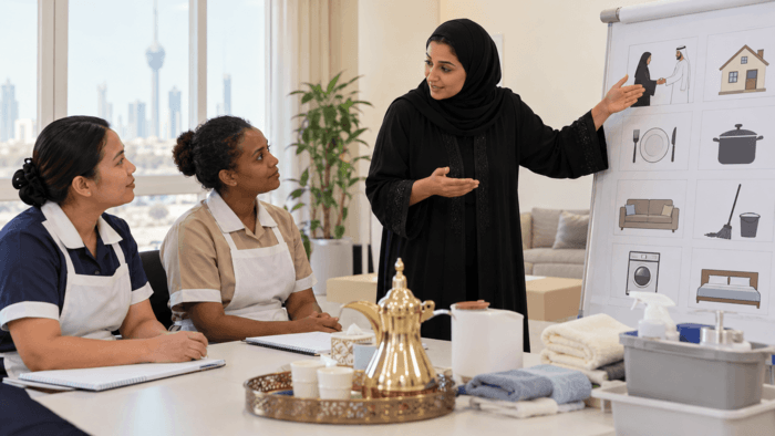 جلسة تدريبية حول آداب السلوك المنزلي
