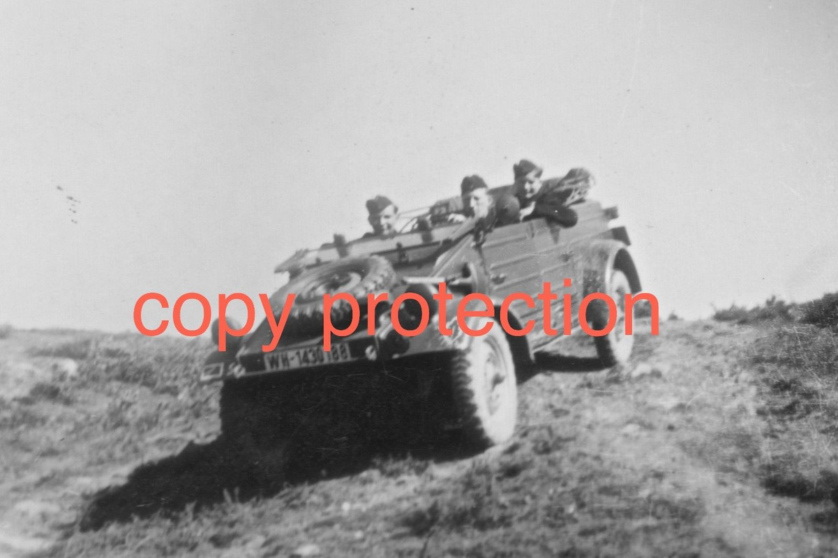 Orig. Foto VW82 Kübelwagen Frankreich 1943 1.Panzer-Division Ren