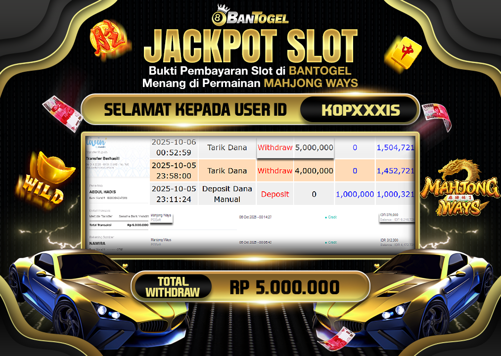 BUKTI JACKPOT LUNAS BANTOGEL
