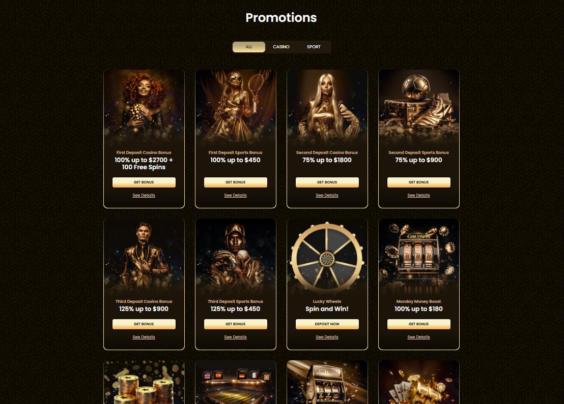 GoldSpin Casino Bonuses