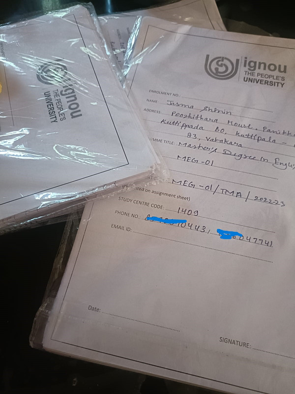 Ignou Handwritten Assignment