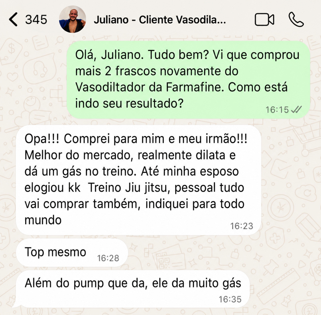 Print WhatsApp cliente Vasodilatador Farmafine
