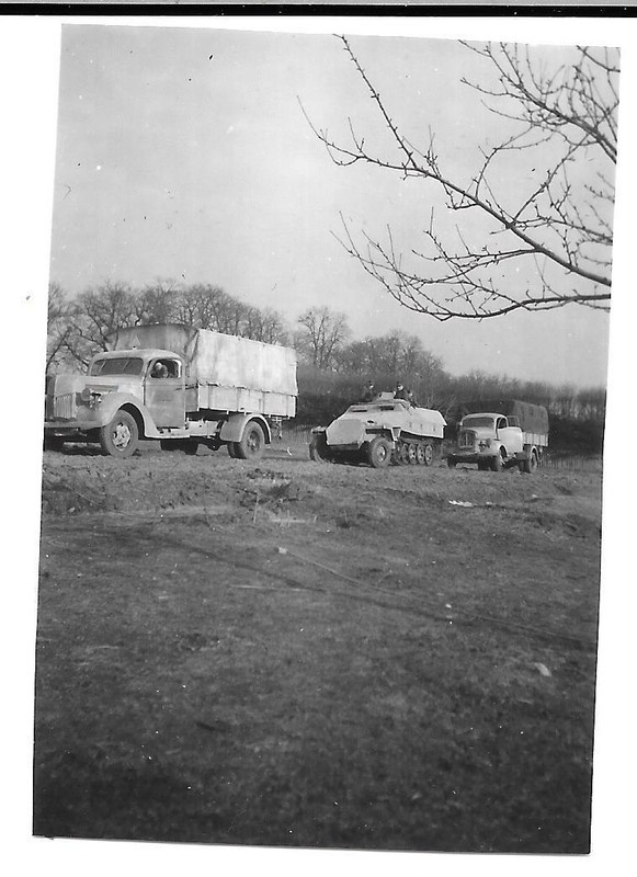 Foto Winter 1944 Rückzug Brody Deutsche Kolonne 