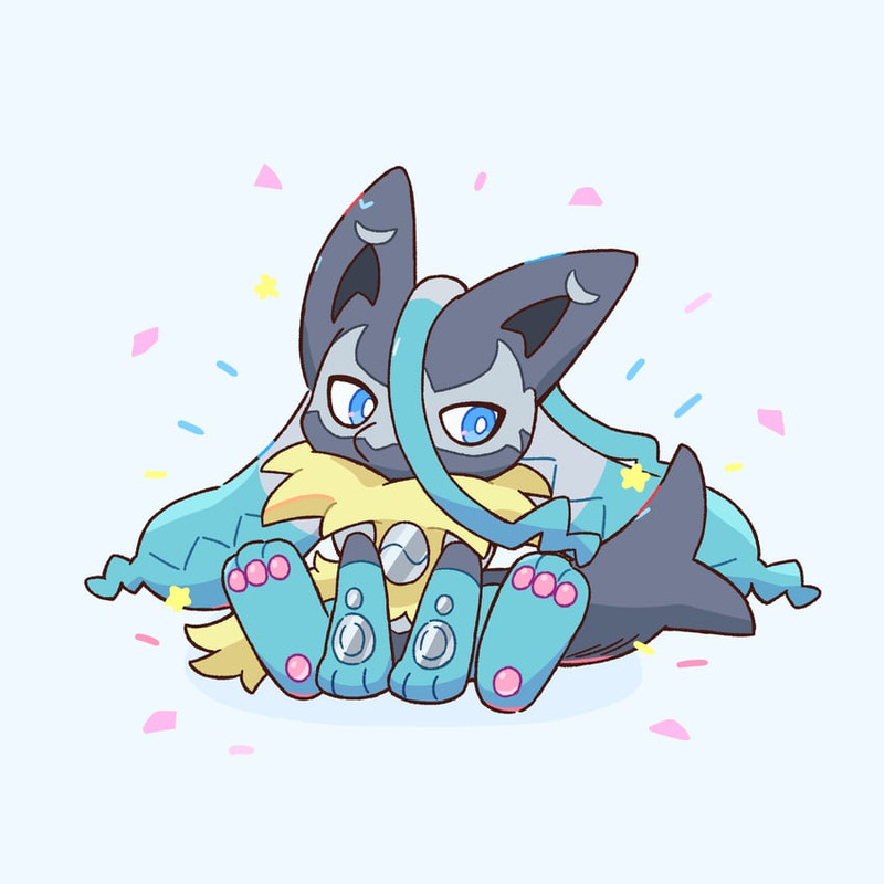 lucario-and-mega-lucario-z-pokemon-drawn