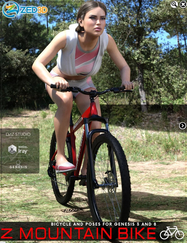Z Mountain Bicycle and Poses for Genesis 3 and 8