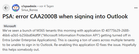 Outlook error