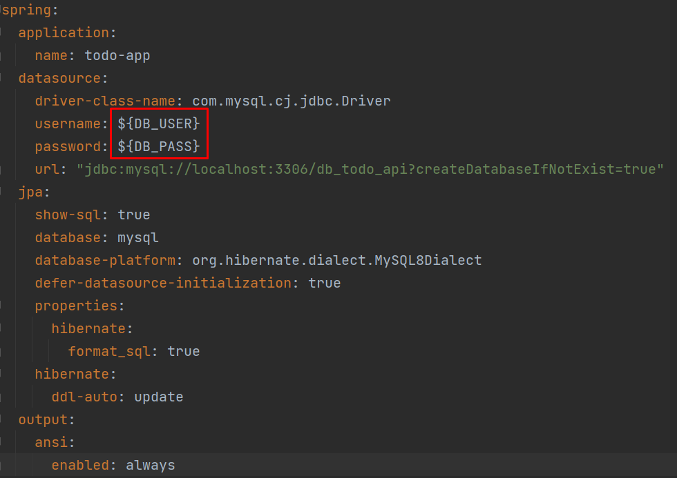 Modificar application.yml