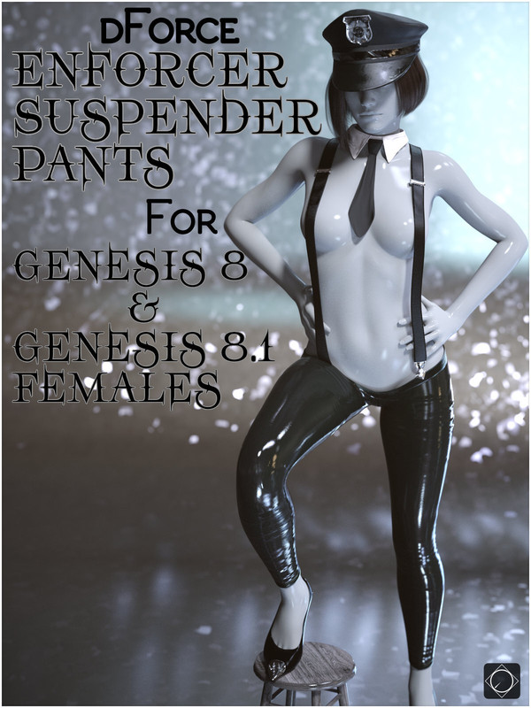 dForce Enforcer Suspender Pants for Genesis 8 and 8.1 Females