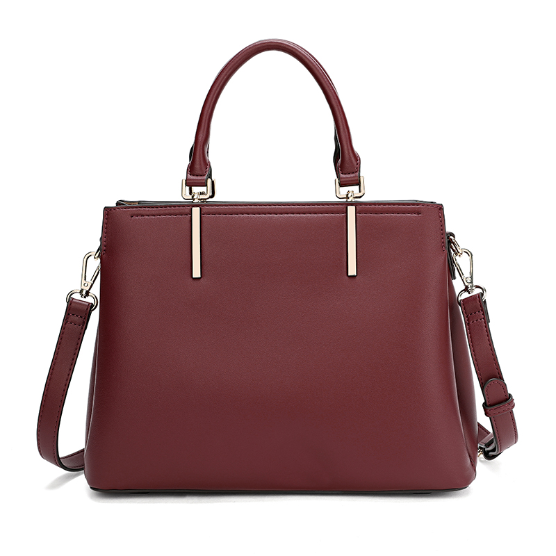 Solid Pattern Handbag For Women by SAGA, Color Maroon
