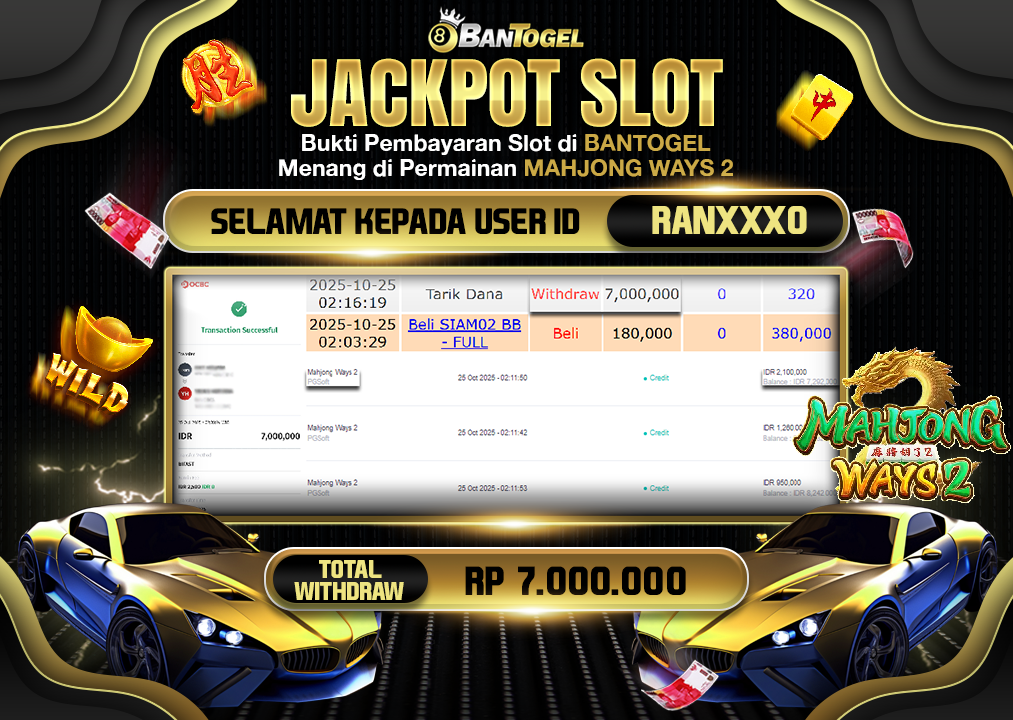 BUKTI JACKPOT LUNAS BANTOGEL