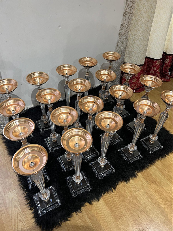 50cm Gold/Clear Vases