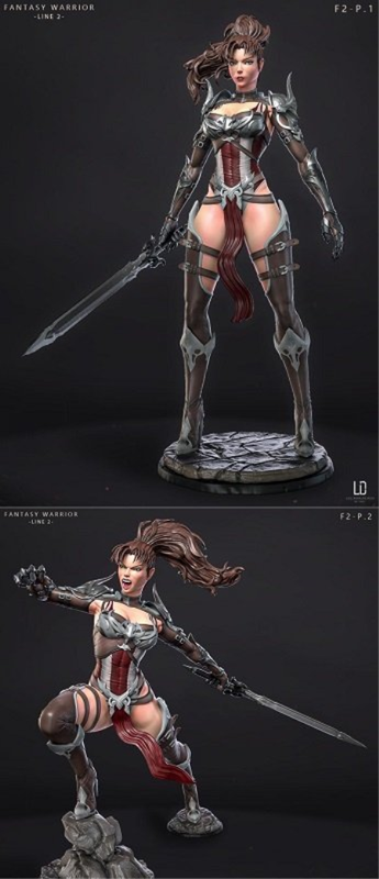 Fantasy Warrior – Line 2 – F.2 – 3D Print Model