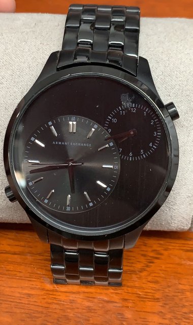 Armani Exchange AX2161 Dual Time Black Dial Black Stainless Steel