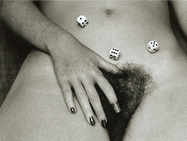 Hairy pussy, hand and dices