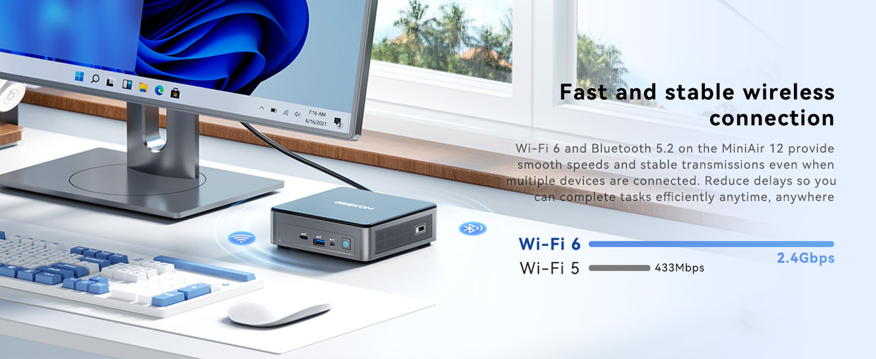 GEEKOM Air12 Mini PC, Intel N150, 16GB RAM DDR5, 512GB SSD