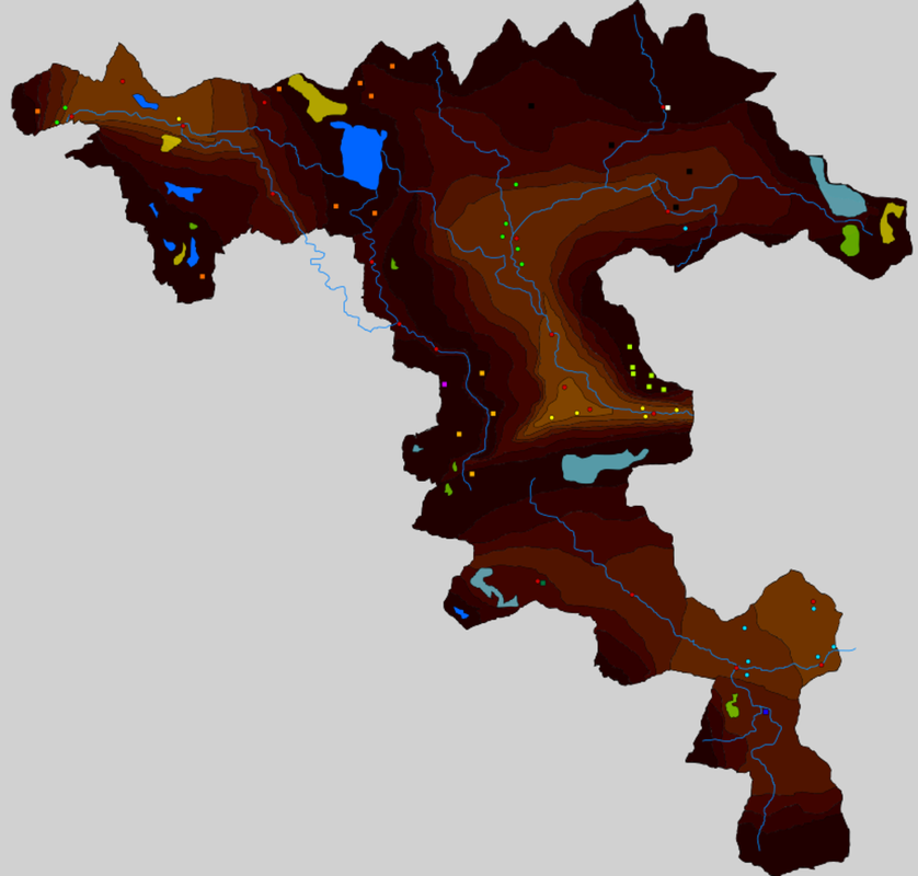 carte des ressources des Quatre Vallées. carte des ressources des Quatre Vallées.
