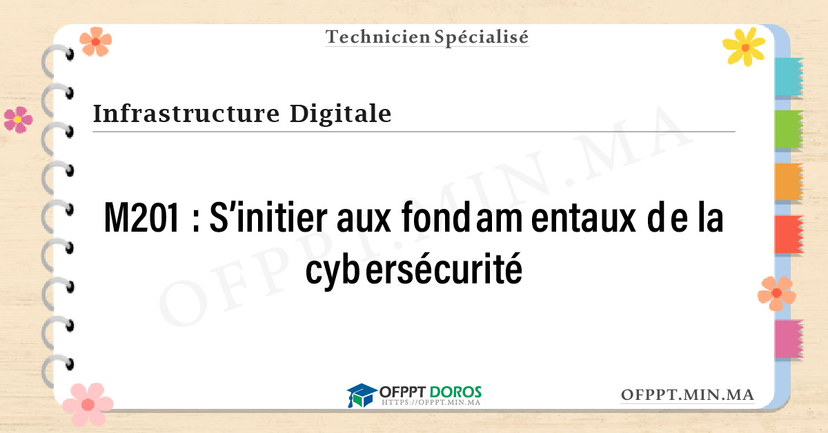 Sommaire détaillé du cours S’initier aux fondamentaux de la cybersécurité M201 OFPPT - Structure du module