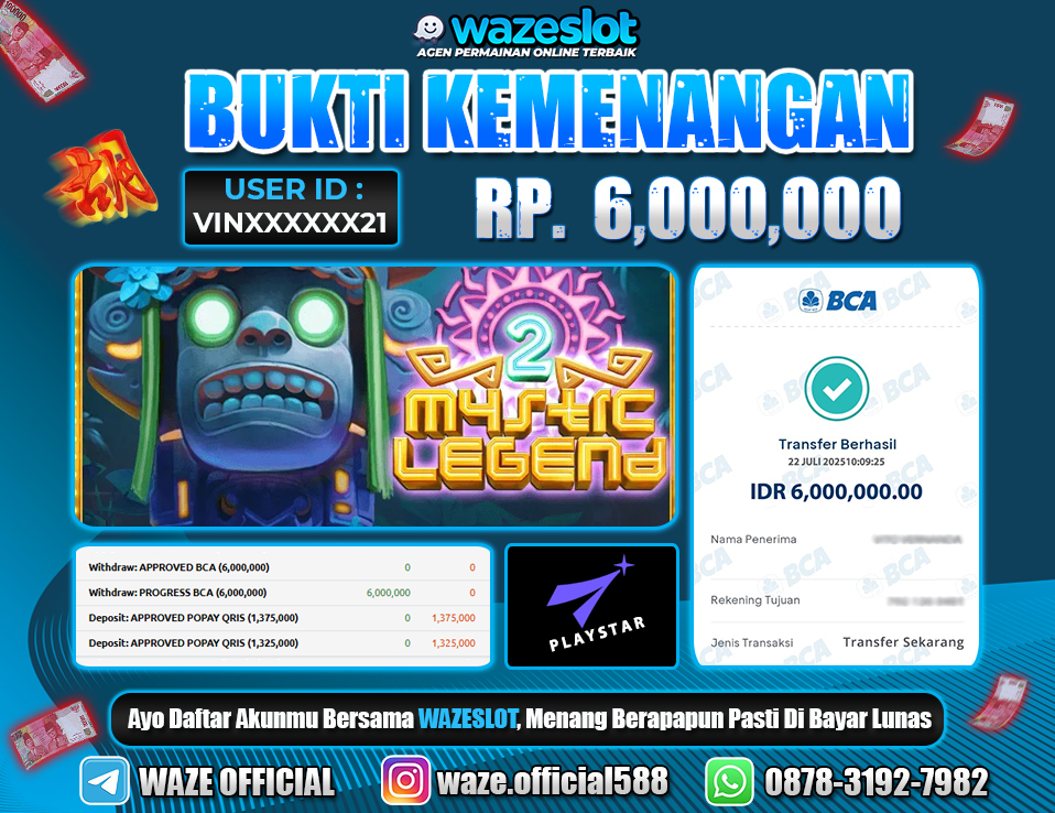 BUKTI KEMENANGAN 22 JULI 2025 GAME MYSTIC LEGEND