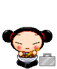 Pucca eating & crying pixel