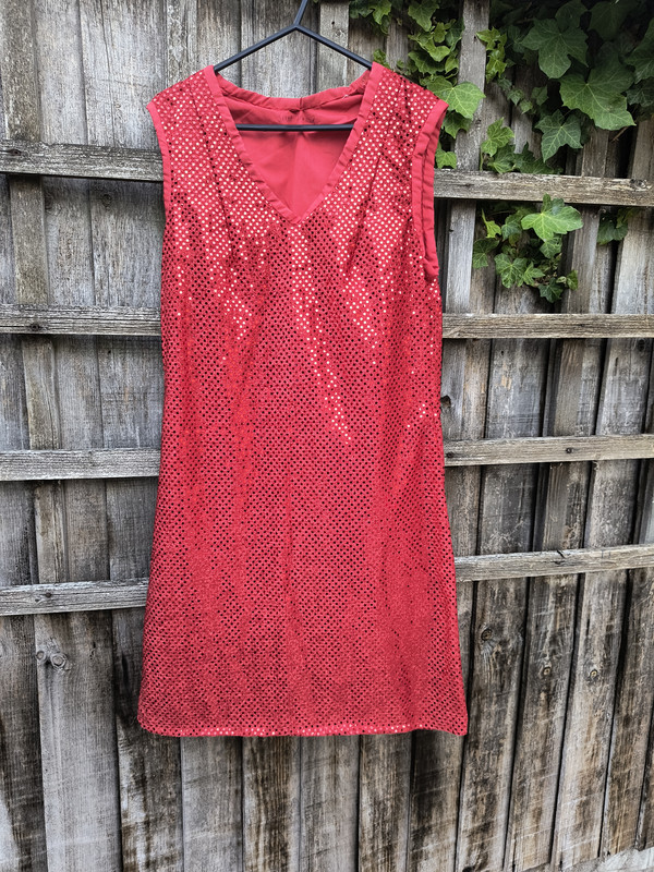 Red Sequin Sleeveless Dress - Adult 08
