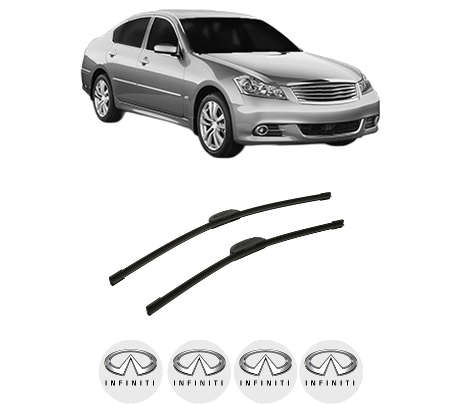 Set stergatoare auto INFINITI M45 din 2005, pentru parbriz auto, 2 bucati, Bosch Aerotwin Retrofit, din cauciuc siliconat rezistent, 4 Stickere Auto INFINITI