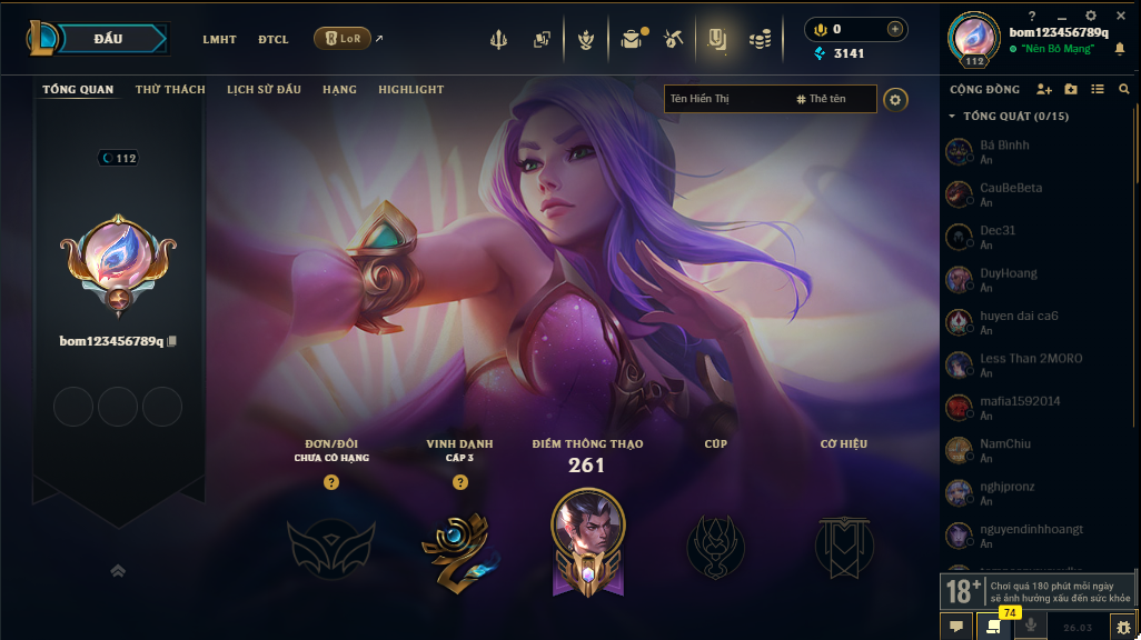 Acc LMHT # - Không Khung