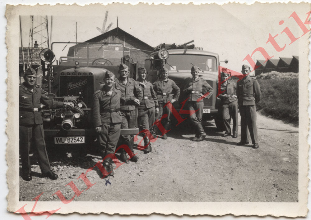 Foto Wehrmacht Frankreich Feuerwehr Lösch Polize