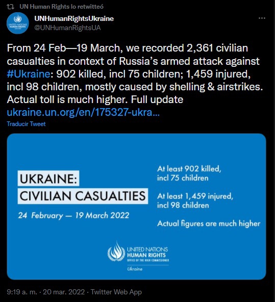 Ucrania está a punto de superar las mil muertes de civiles por guerra con Rusia