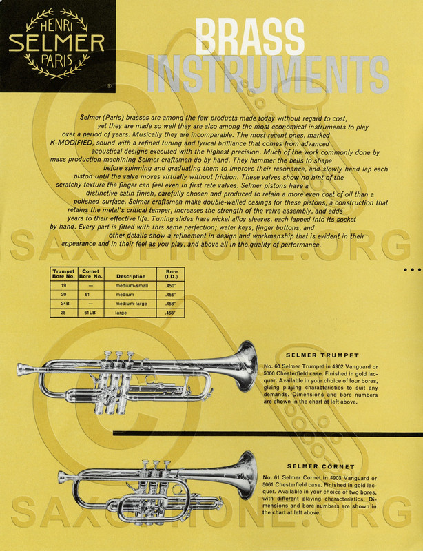 Selmer 1961 brass catalog 31732 1463 1906