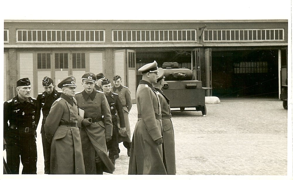 Bargain Lot (9) Portrait Photos- Rare Pics of Wehrmacht General & Panzer Officers Viewing New Panzer