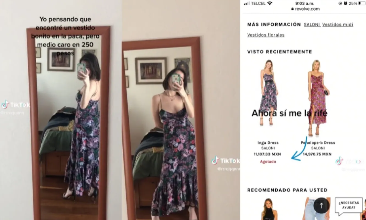Chica compra vestido a 250 pesos, resulta que en internet estaba valuada a 11 mil