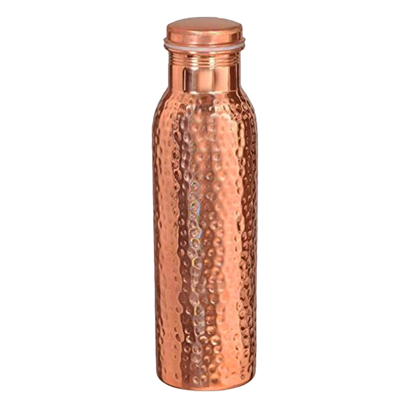 100% Pure Copper Water Hammered Bottle for Yoga Ayurveda Health Benefits 950 ml