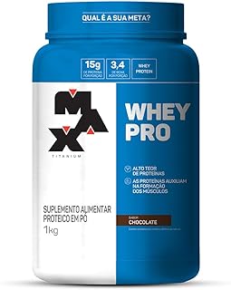 Whey Pro Max Titanium Concentrado Pote 1kg Sabor Chocolate