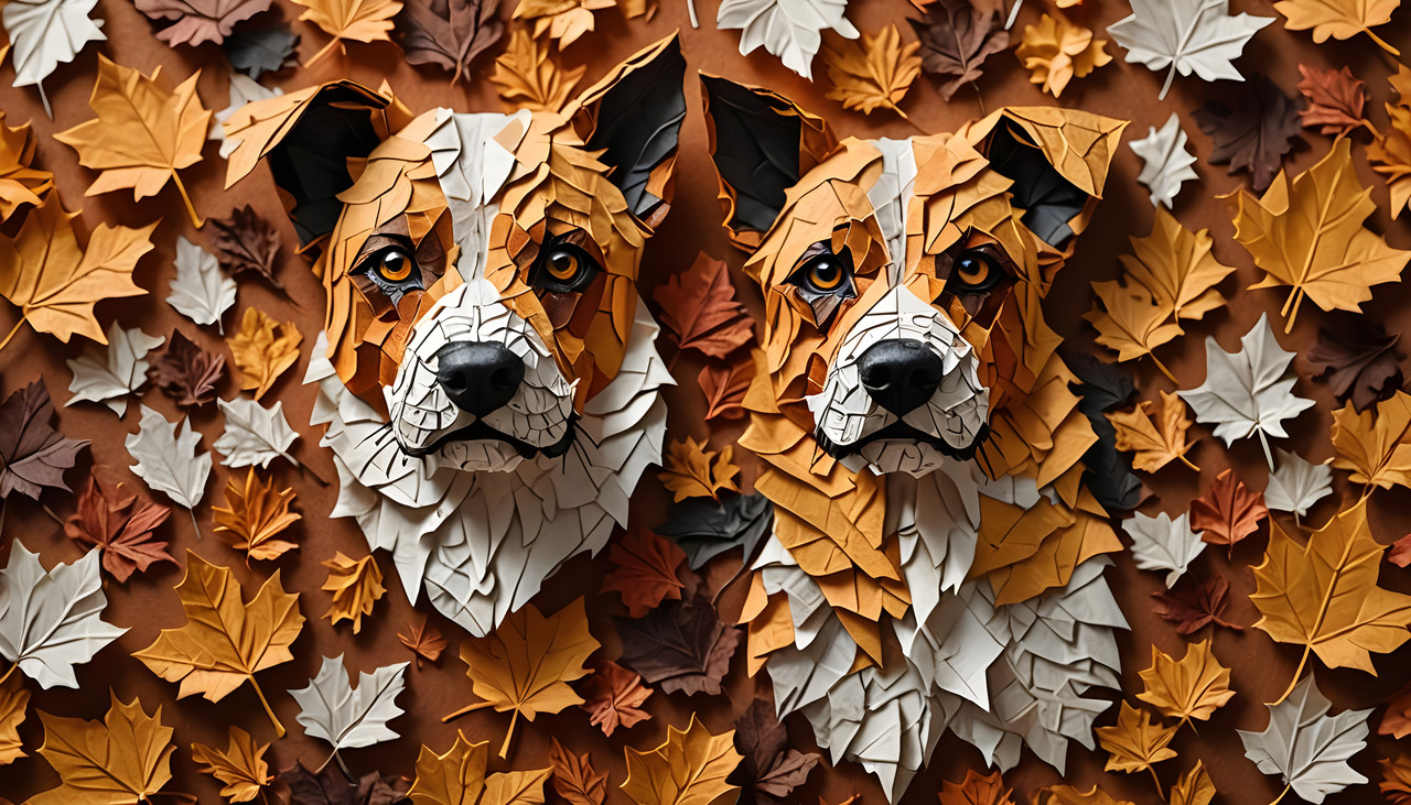 Abstract Paper Dogs