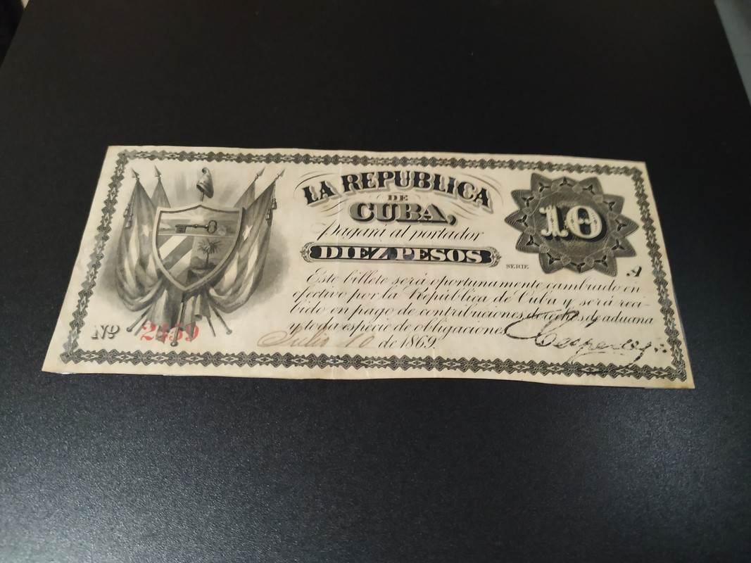 10 pesos 1869 la república de Cuba IMG-20191117-201805