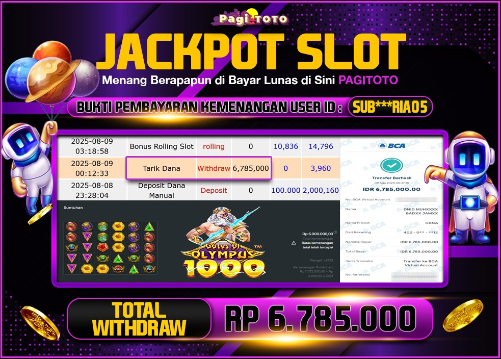 HAPPY JACKPOT MEMBER PAGITOTO SLOT GATES OF OLYMPUS 1000 Rp 6.785.000-, - LUNAS