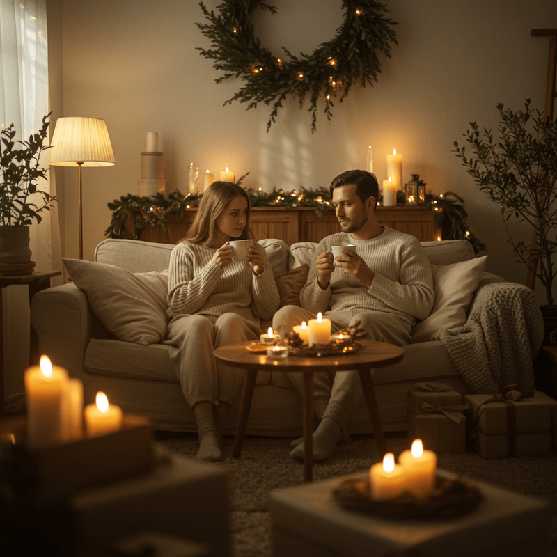 Persona estresada en Navidad