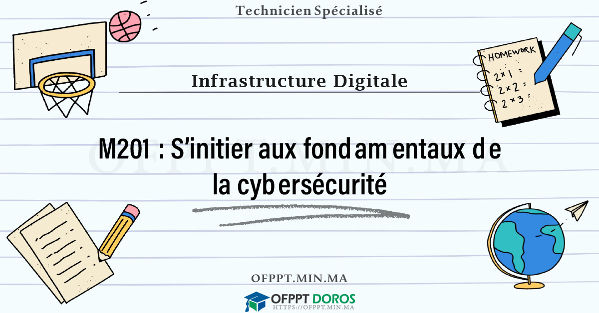 Sommaire détaillé du cours S’initier aux fondamentaux de la cybersécurité M201 OFPPT - Structure du module